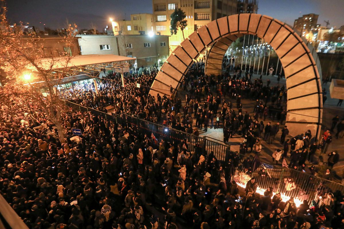 Iran plane downing: Second day of protests turns up heat on leaders