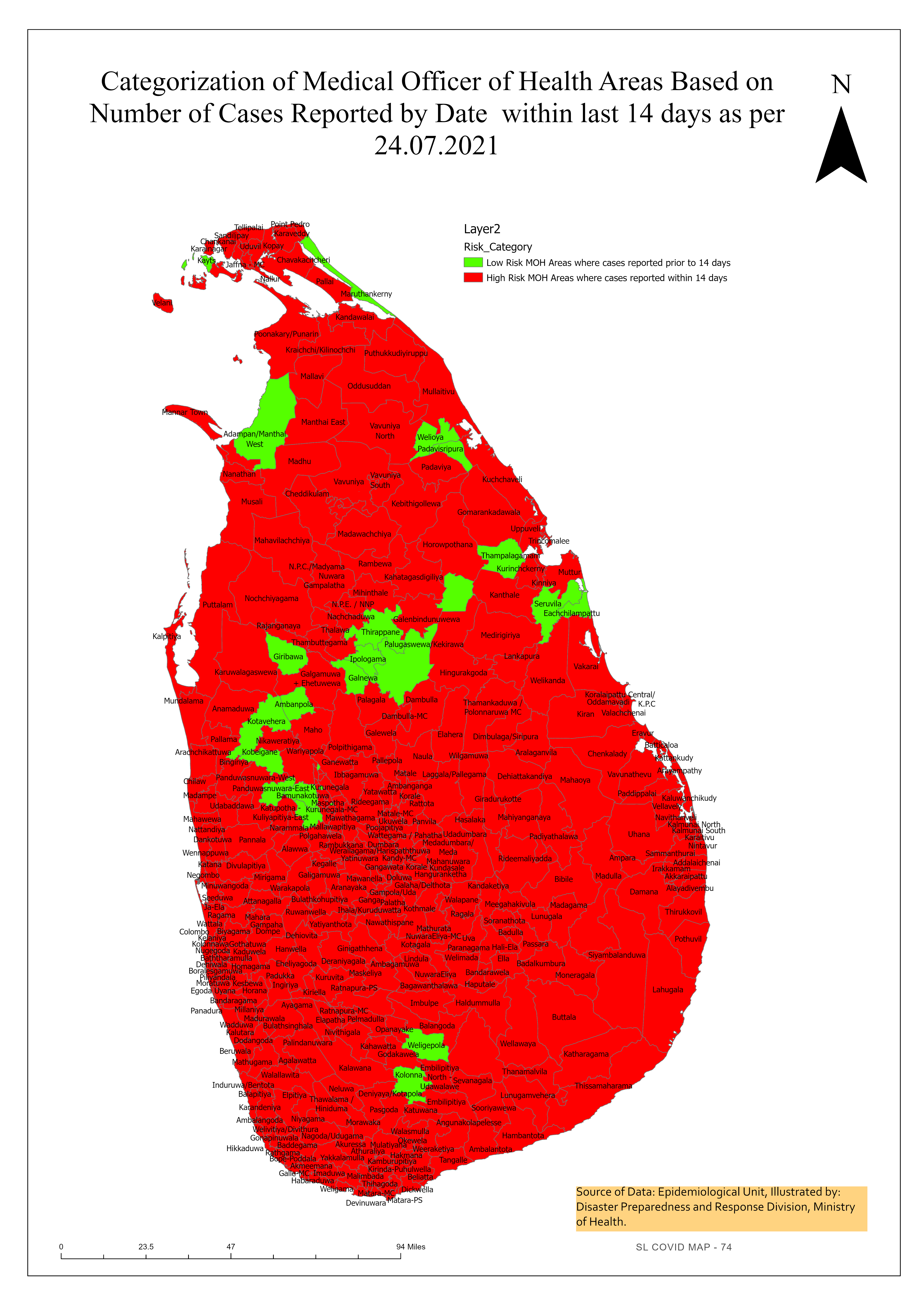 Latest map of high risk COVID-19 areas