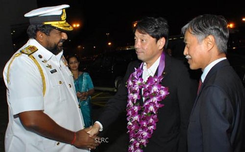 Japan’s defense minister arrives in Sri Lanka
