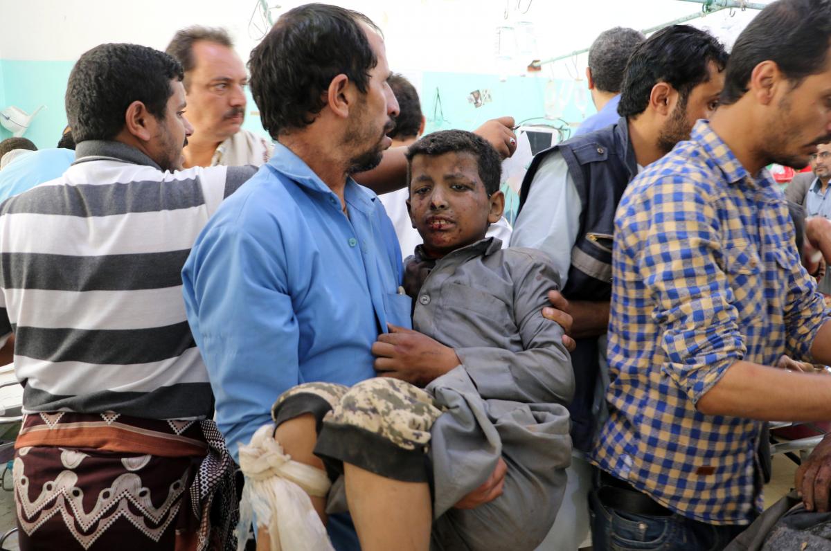 Dozens killed, including children on a bus, in Yemen air strikes