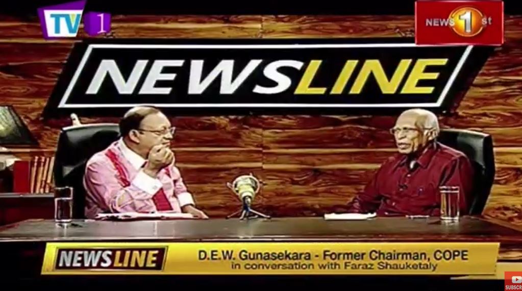 NewslineSL with Faraz Shauketaly | Tell the People the Truth | D.E.W. Gunasekara